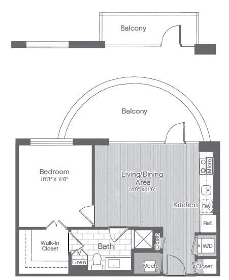 1 Bed/1 Bath-A1 floor plan