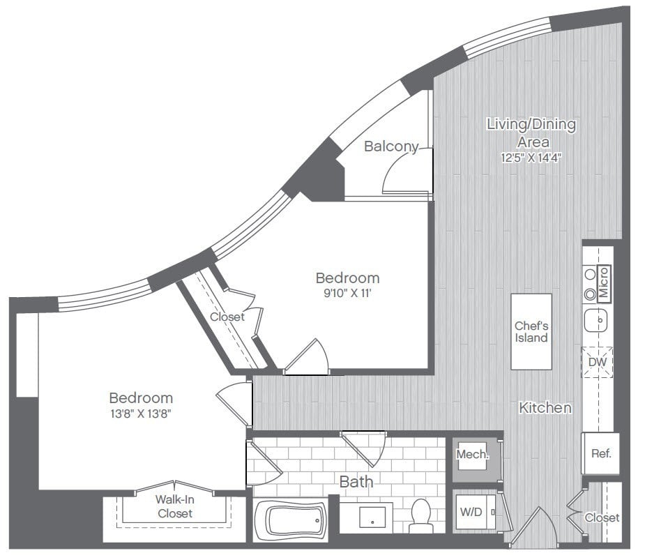 2 Bed/1 Bath-B4 floor plan