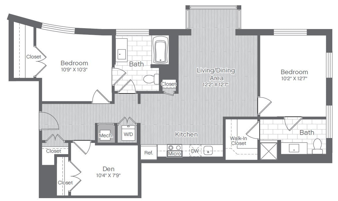 2 Bed/2 Bath-B8 floor plan