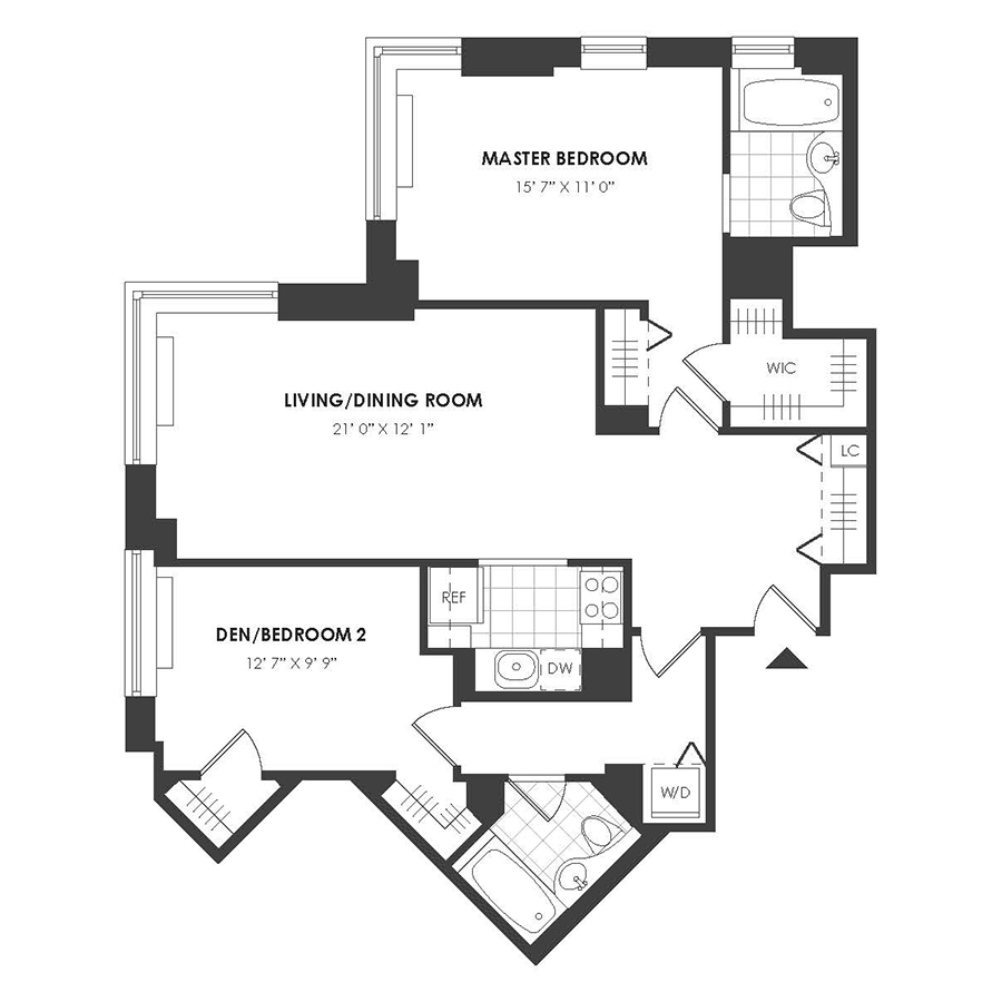 2 Bedroom  PH Residence A floor plan
