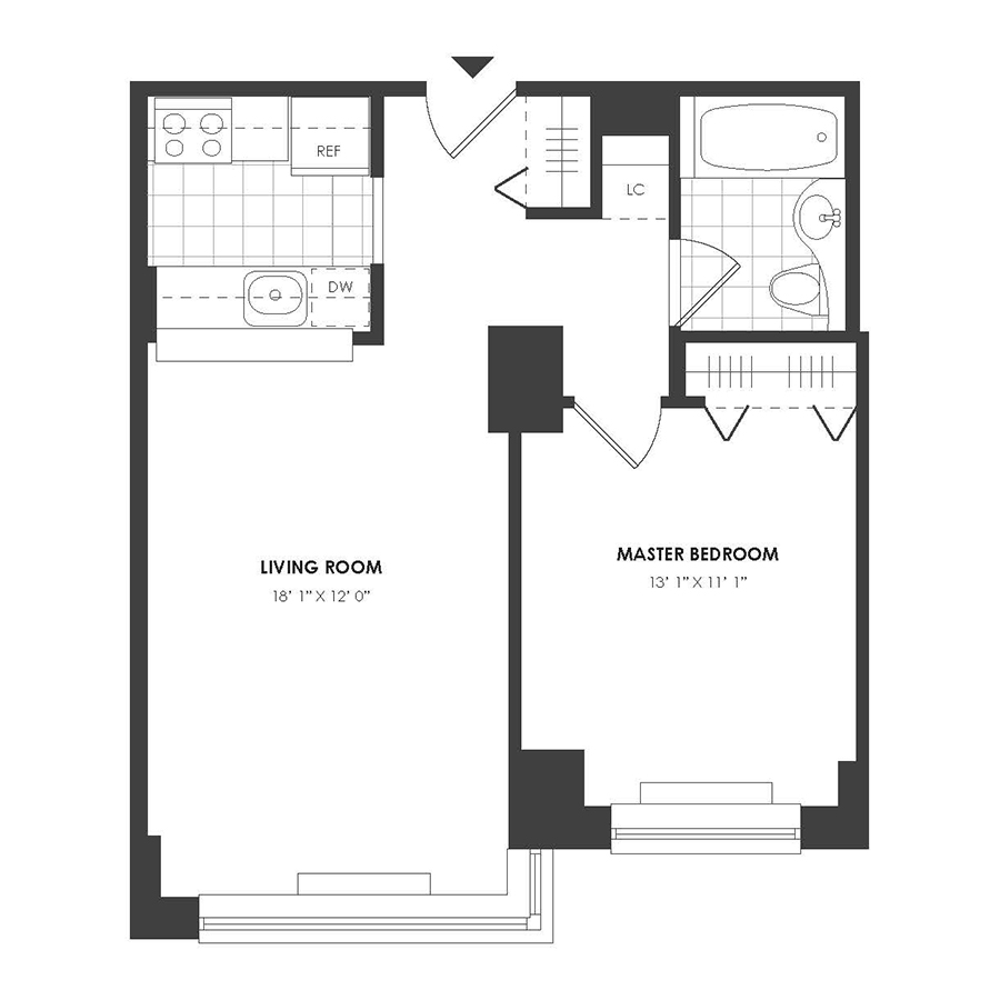 1 Bedroom - Residence I floor plan