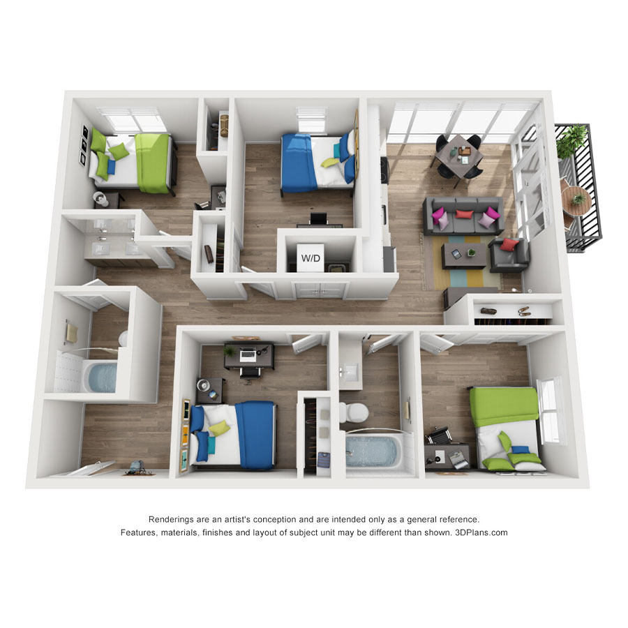 4x2 floor plan