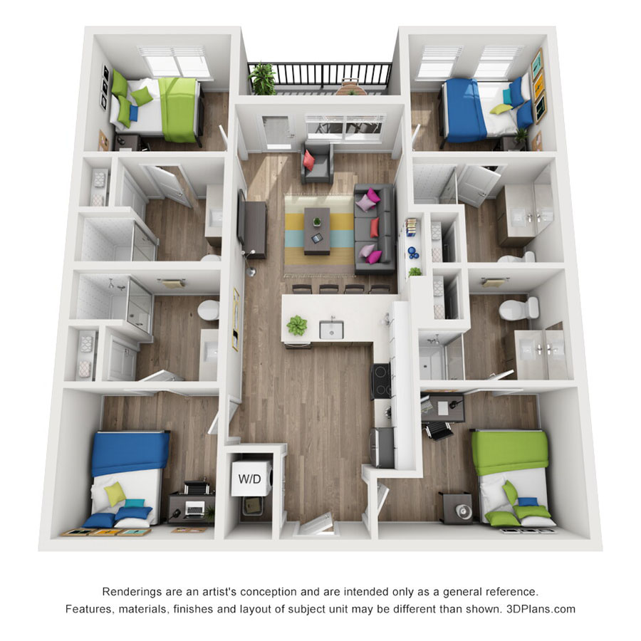 4x4A floor plan