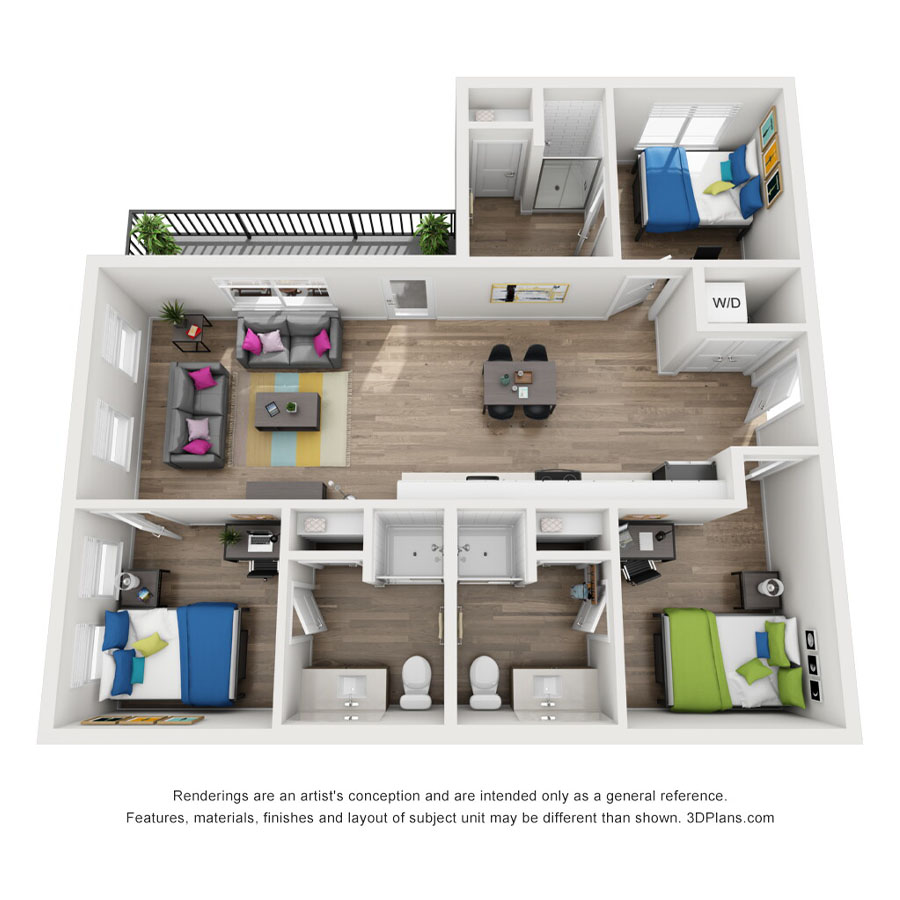3x3A floor plan