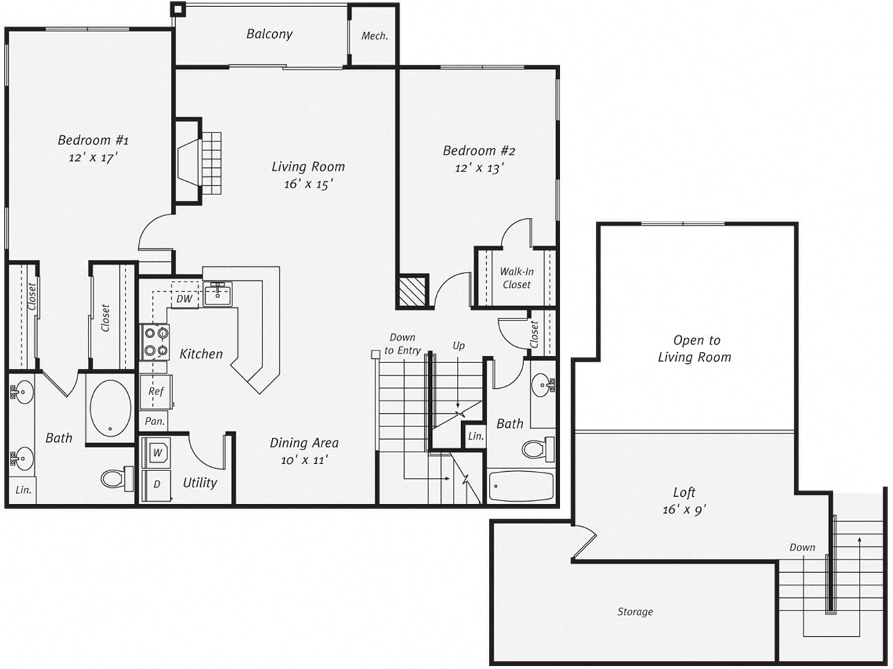 2 Bed/2 Bath-B1LG floor plan