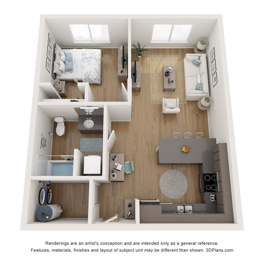 One Bedroom floor plan