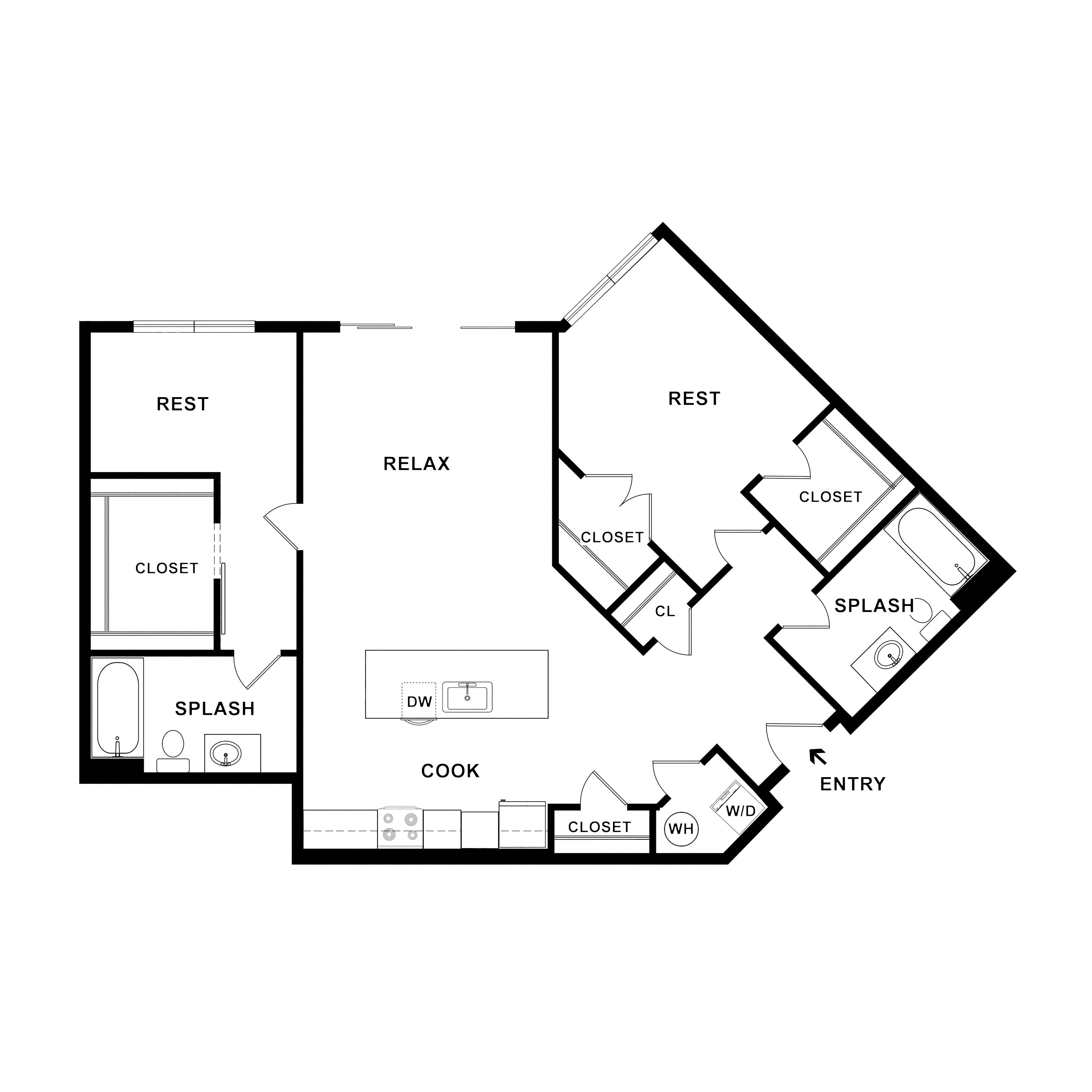 2 Bed/2 Bath-Conductor floor plan