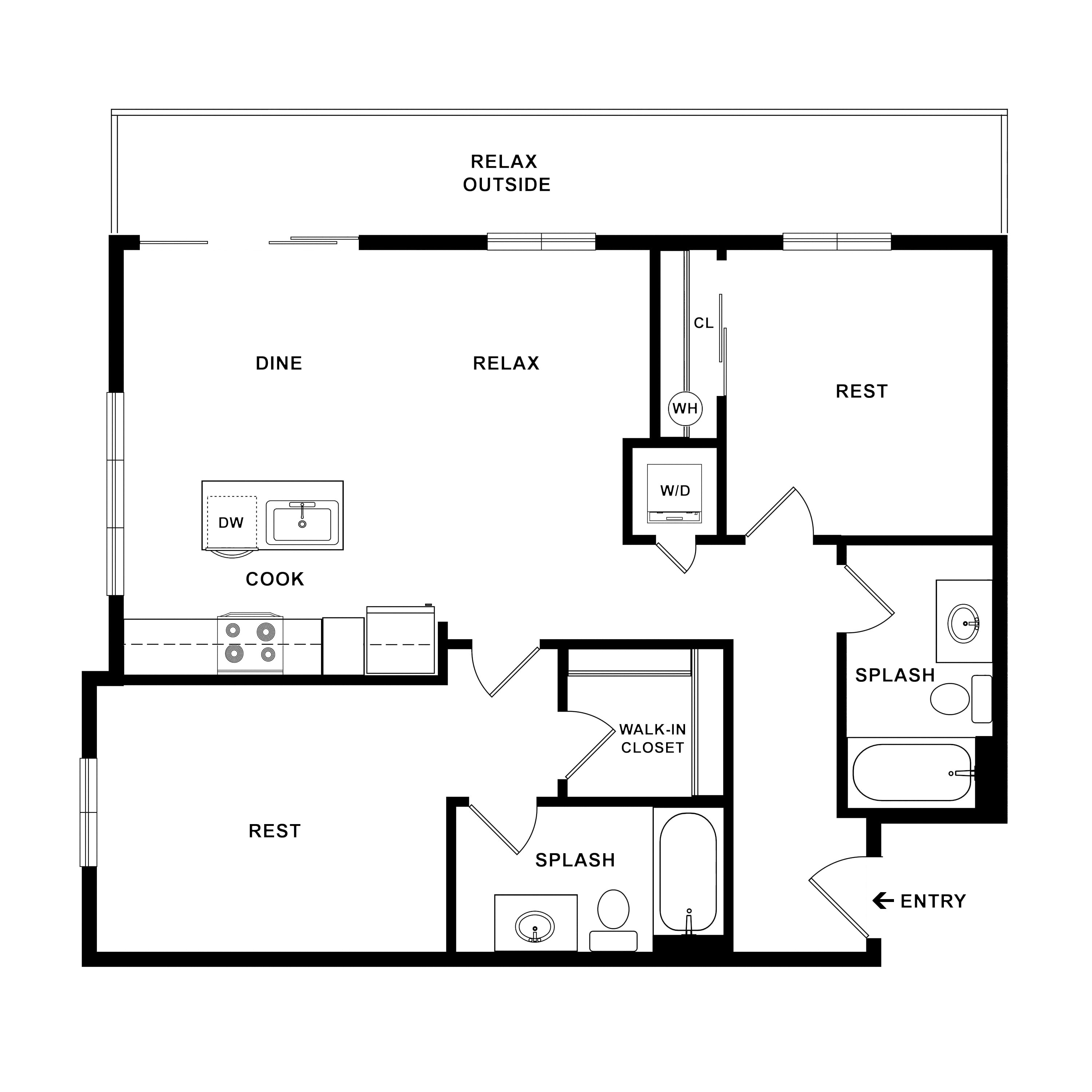 2 Bed/2 Bath-Spur floor plan