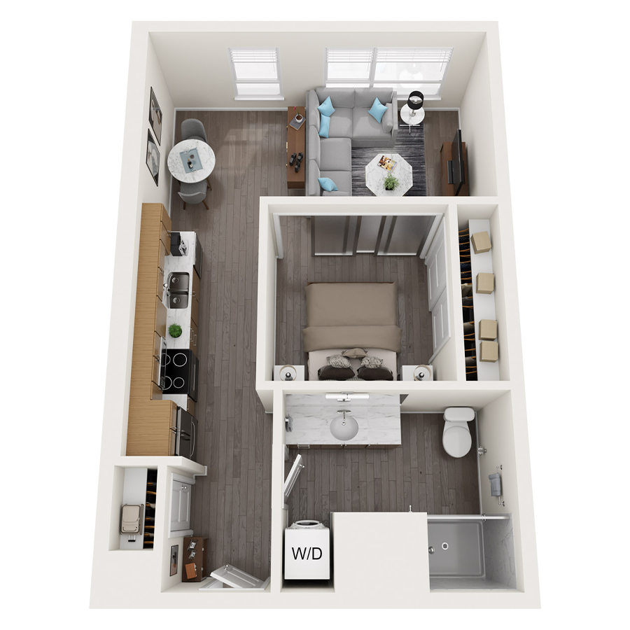 Open 1 Bedroom B floor plan
