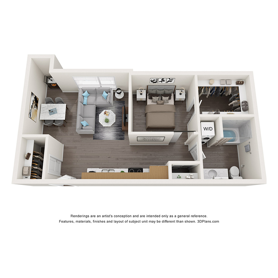 Open 1 Bedroom C floor plan
