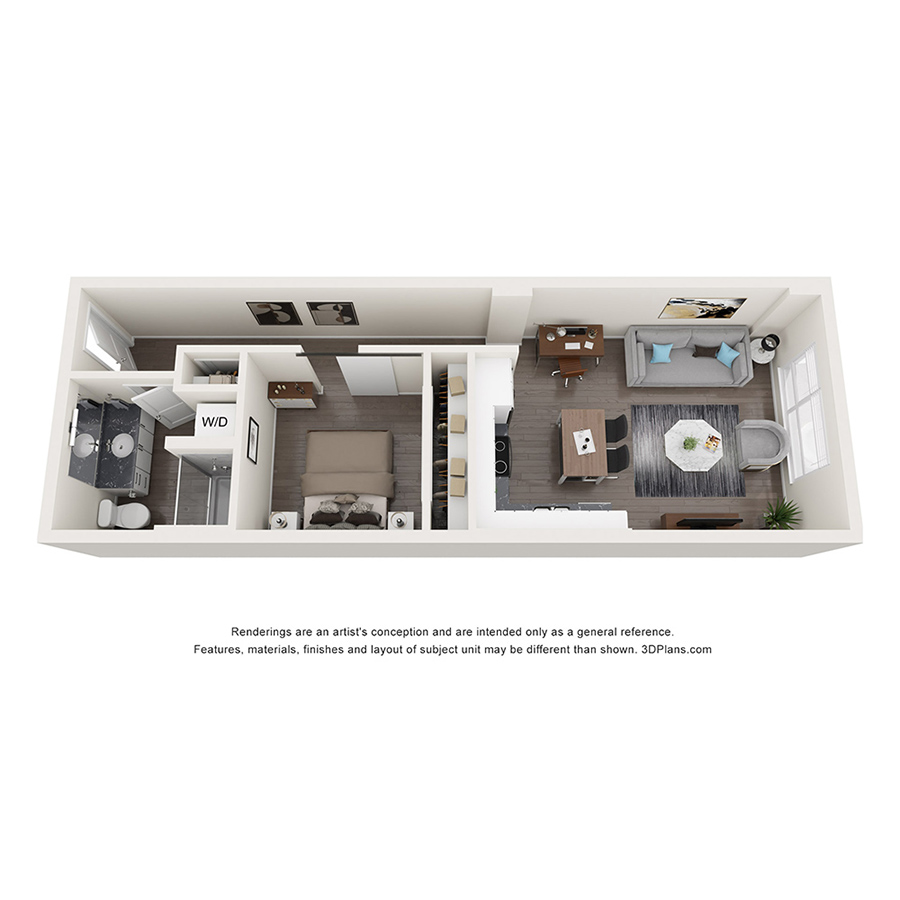 Open 1 Bedroom A floor plan