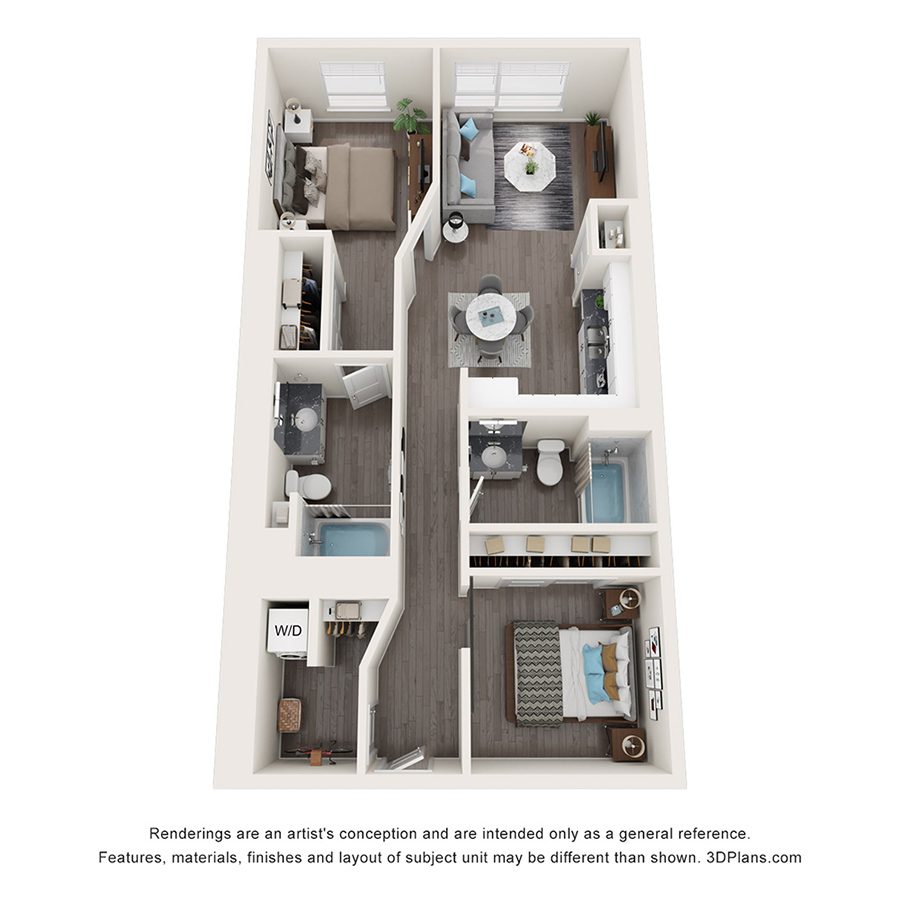 Urban 2 Bedrooms C floor plan