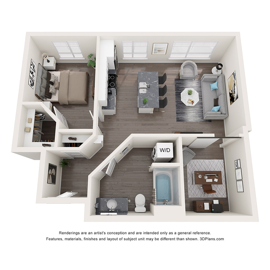 1 Bedroom + Den A floor plan