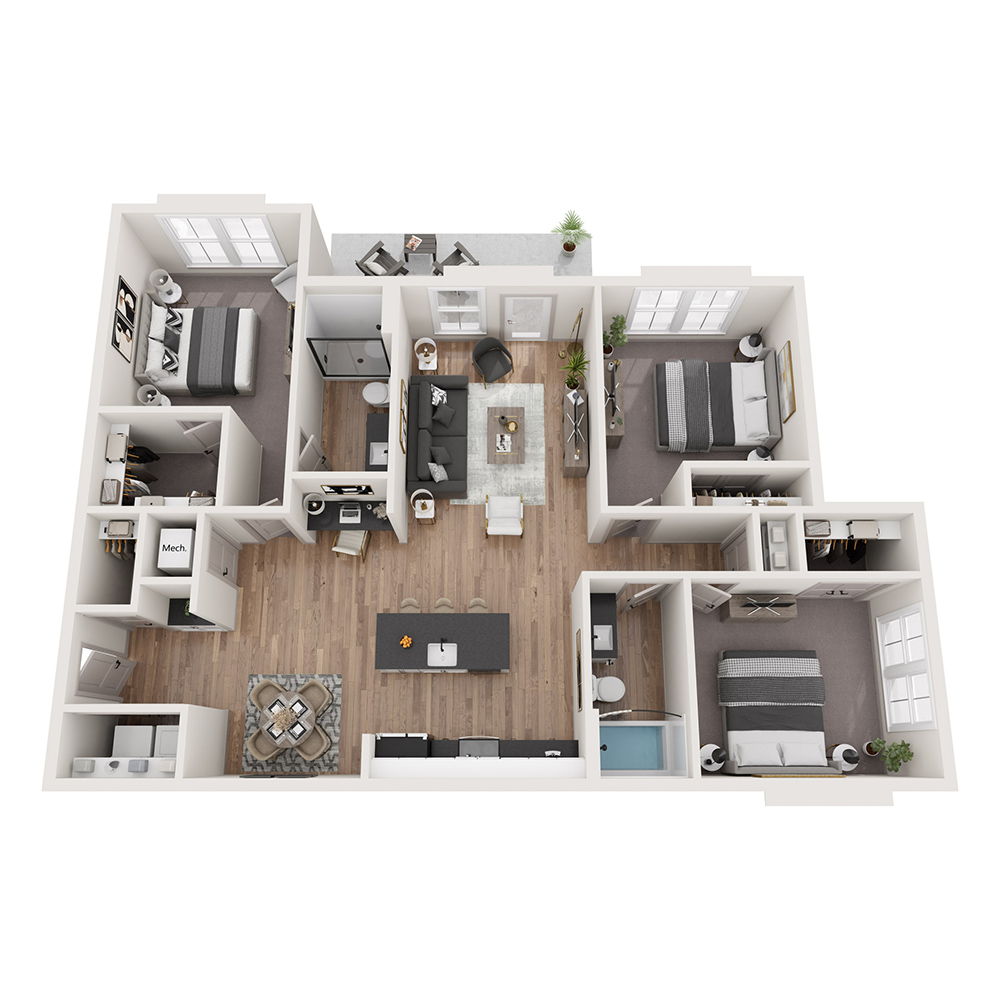 C1 - 3x2 floor plan