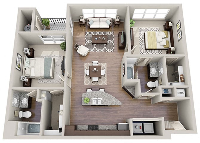 The Bennetton B floor plan