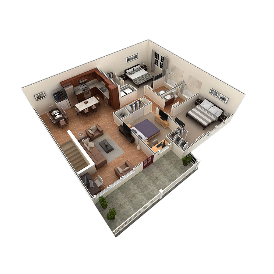3 BR Grand Overlook floor plan