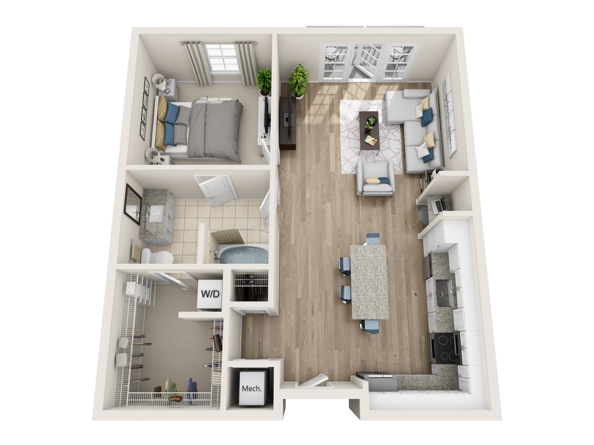 Broad floor plan