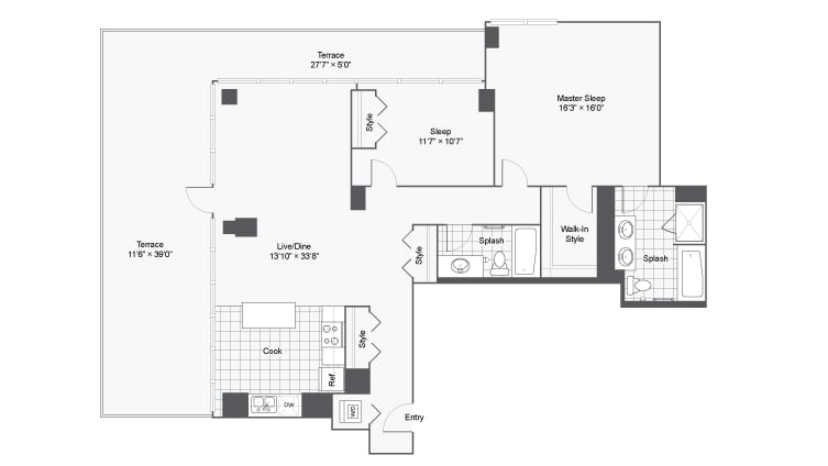 Unit 3205T floor plan
