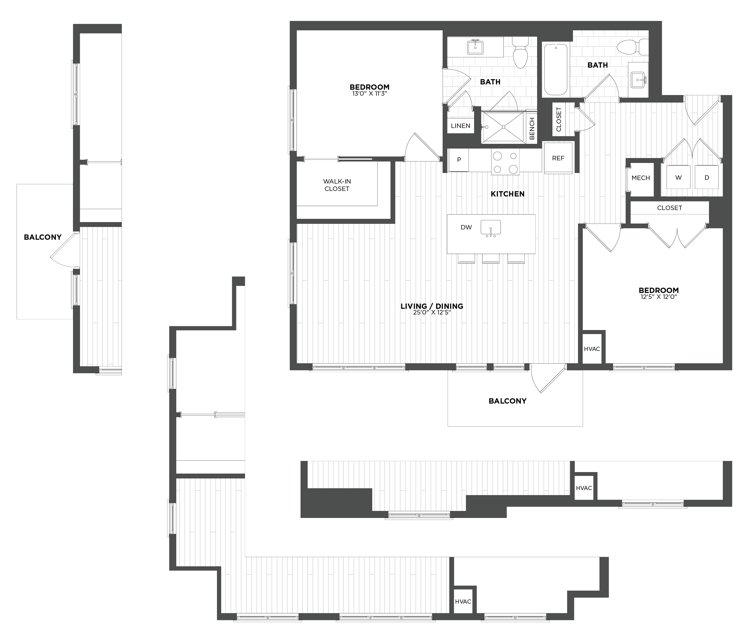 2 Bed/2 Bath-B3 floor plan