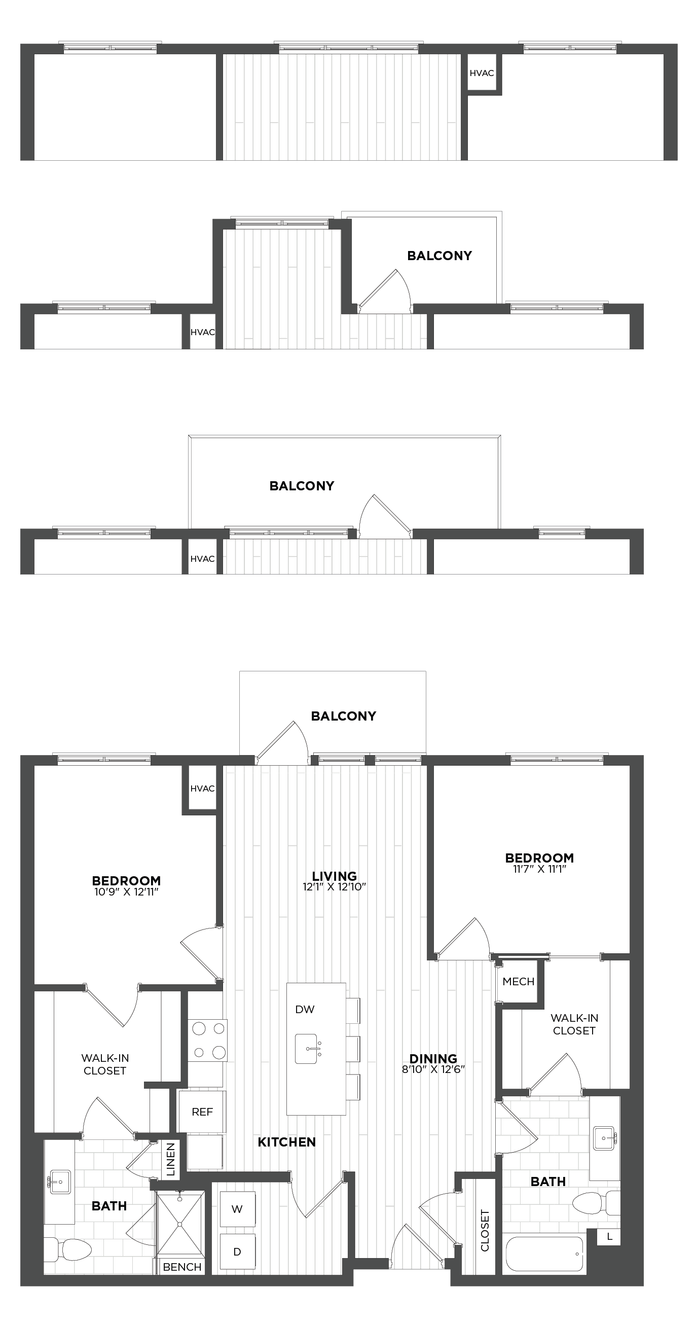 2 Bed/2 Bath-B2 floor plan