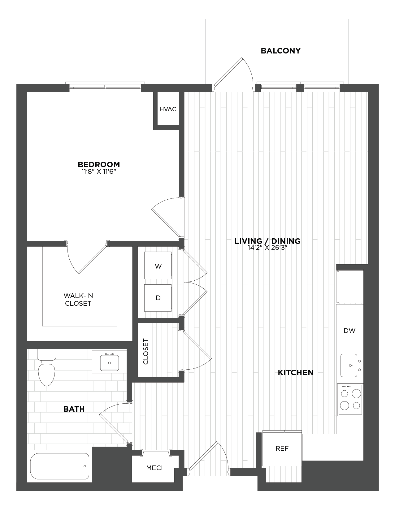1 Bed/1 Bath-A5 floor plan