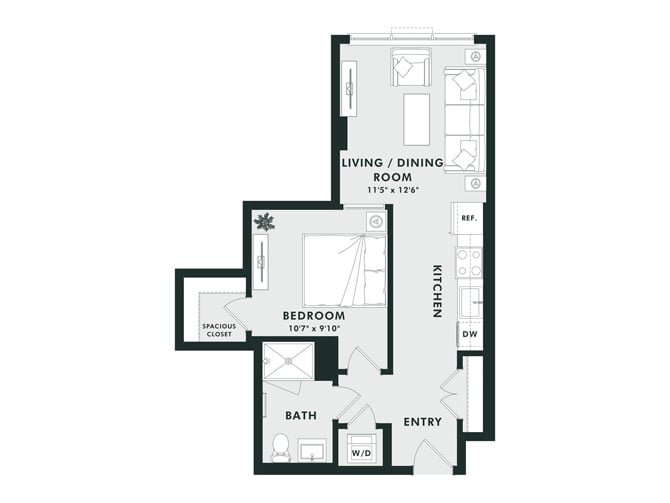 A8 | Jr 1 Bed | 1 Bath floor plan