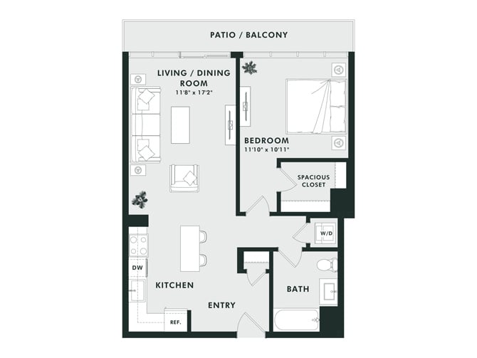 B21 | 1 Bed | 1 Bath floor plan