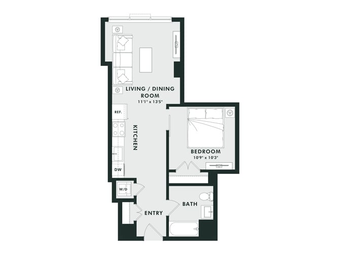 A10 | Jr 1 Bed | 1 Bath floor plan