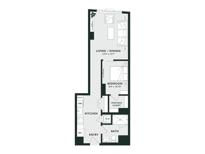A7 | Jr 1 Bed | 1 Bath floor plan