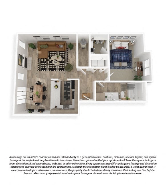 1x1 Classic floor plan