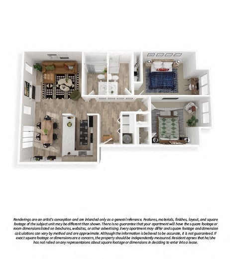 2x2 Premium floor plan