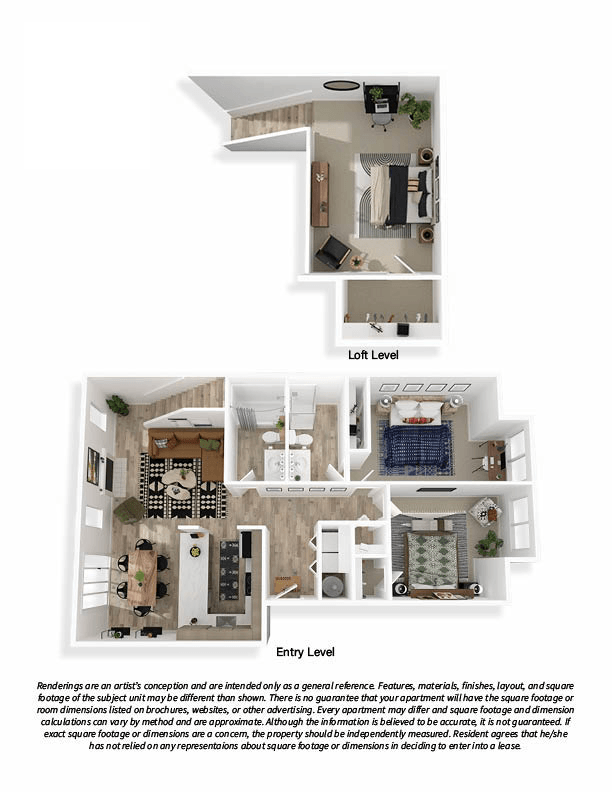 2x2 Loft Classic floor plan