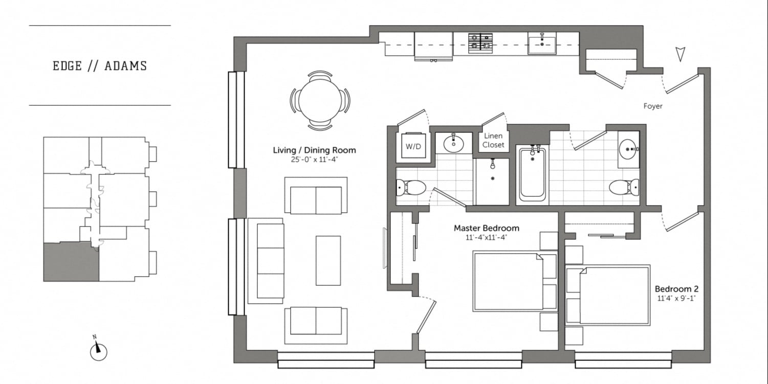 2 Bed/2 Bath-B1 Adams floor plan