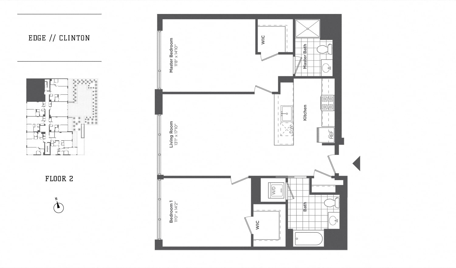 2 Bed/2 Bath-B2 Clinton floor plan
