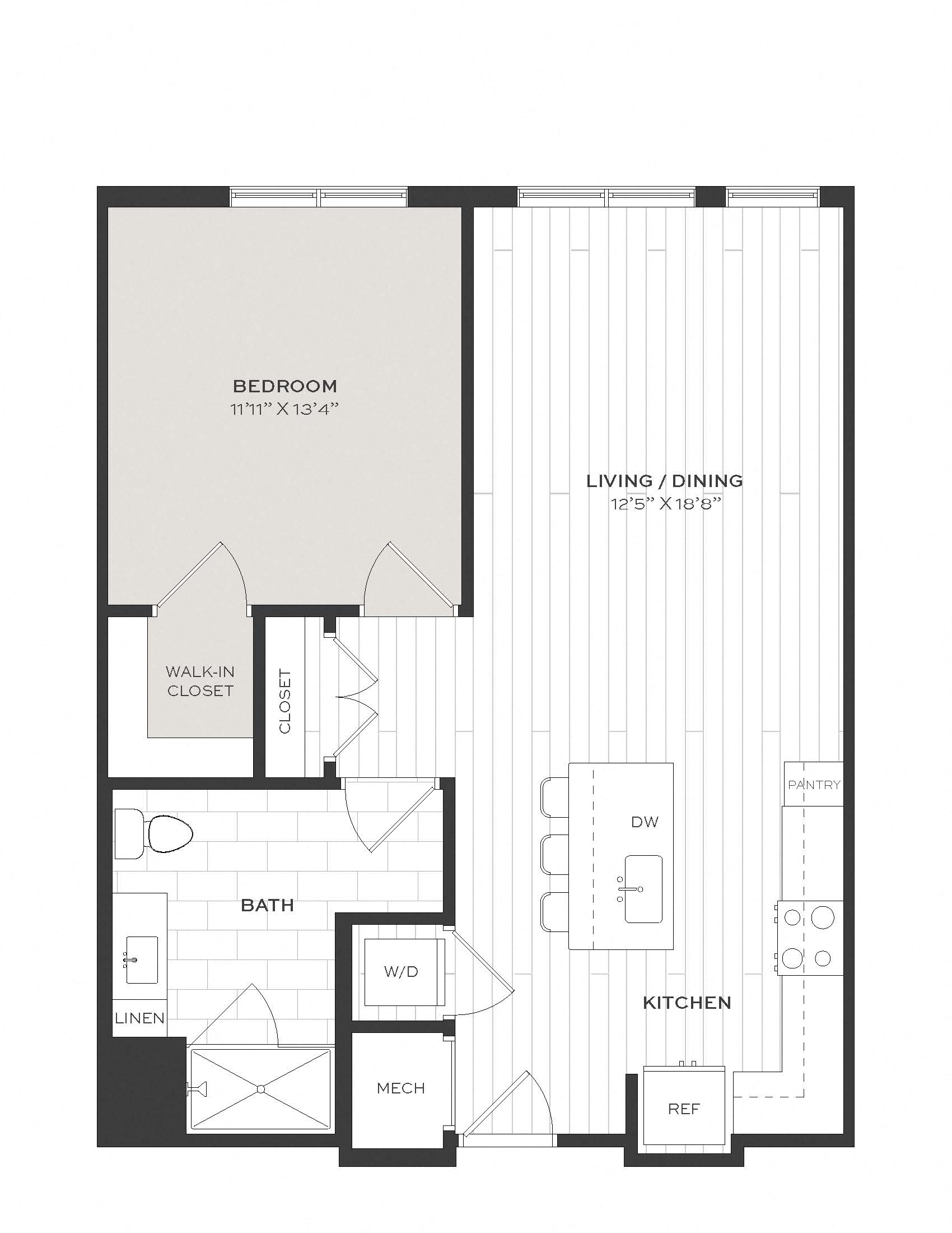 1 Bed/1 Bath-A2A floor plan