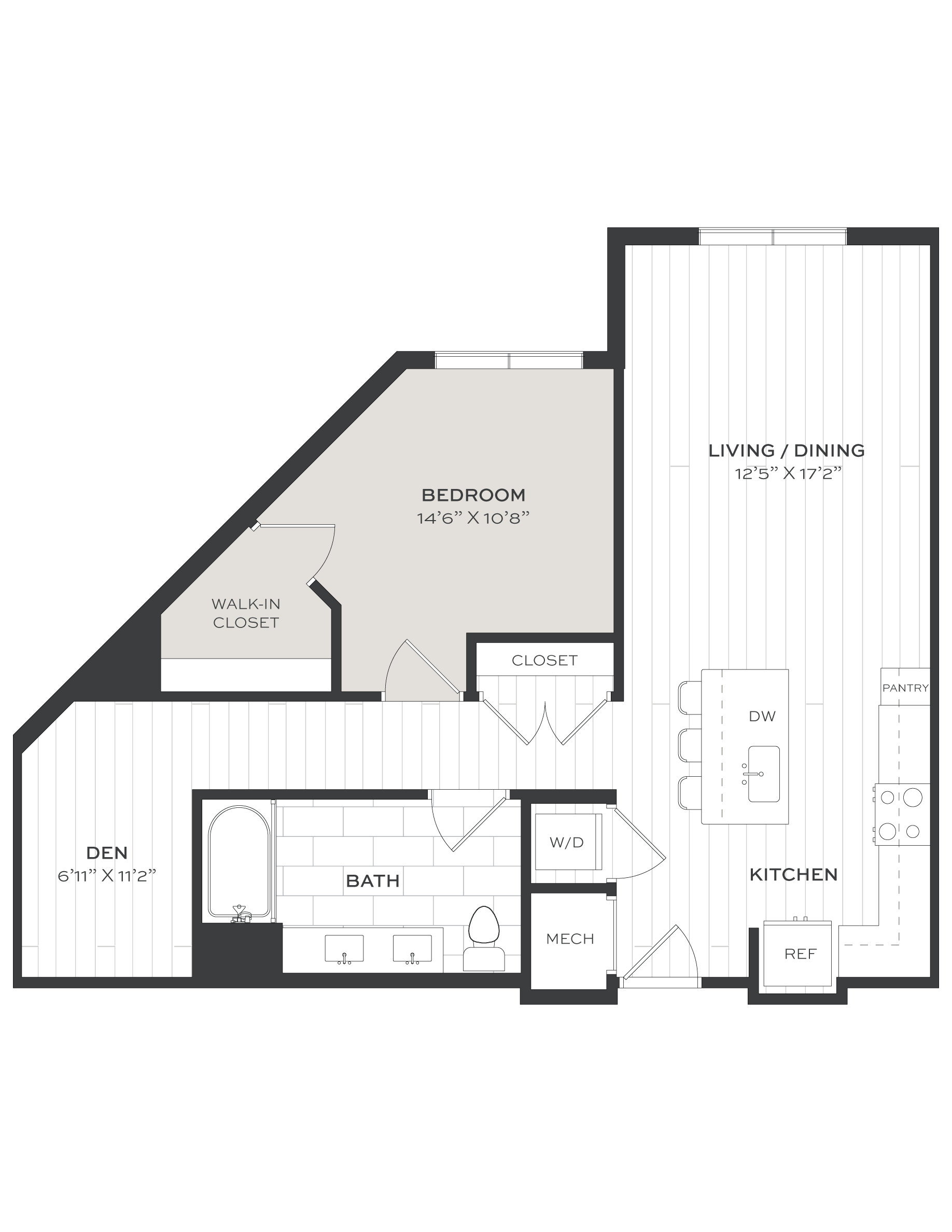 1 Bed/1 Bath Den-A7 floor plan