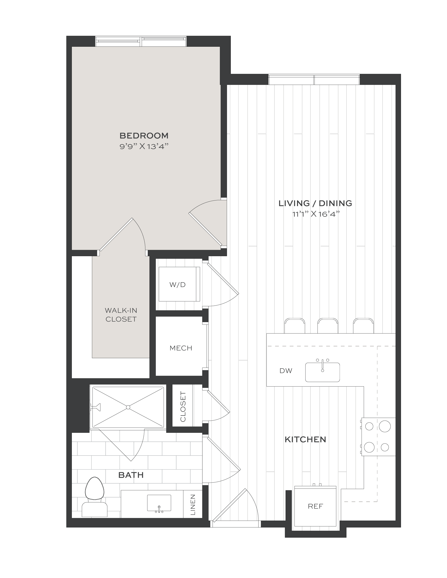 1 Bed/1 Bath-A3B floor plan