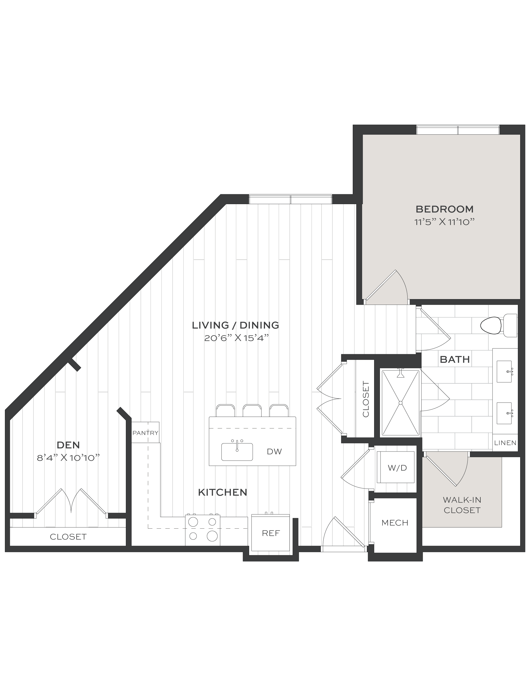 1 Bed/1 Bath Den-A4 floor plan