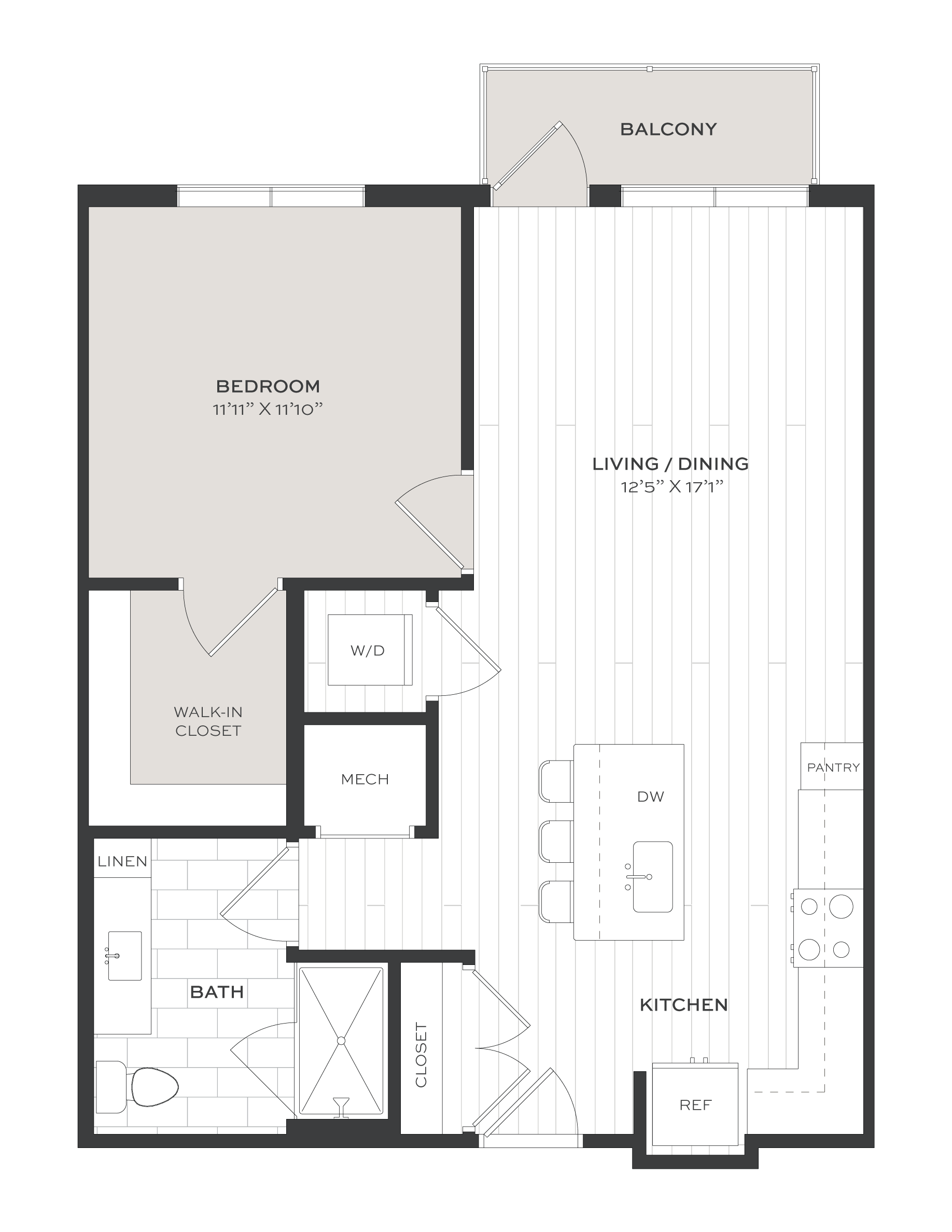 1 Bed/1 Bath-A1 floor plan