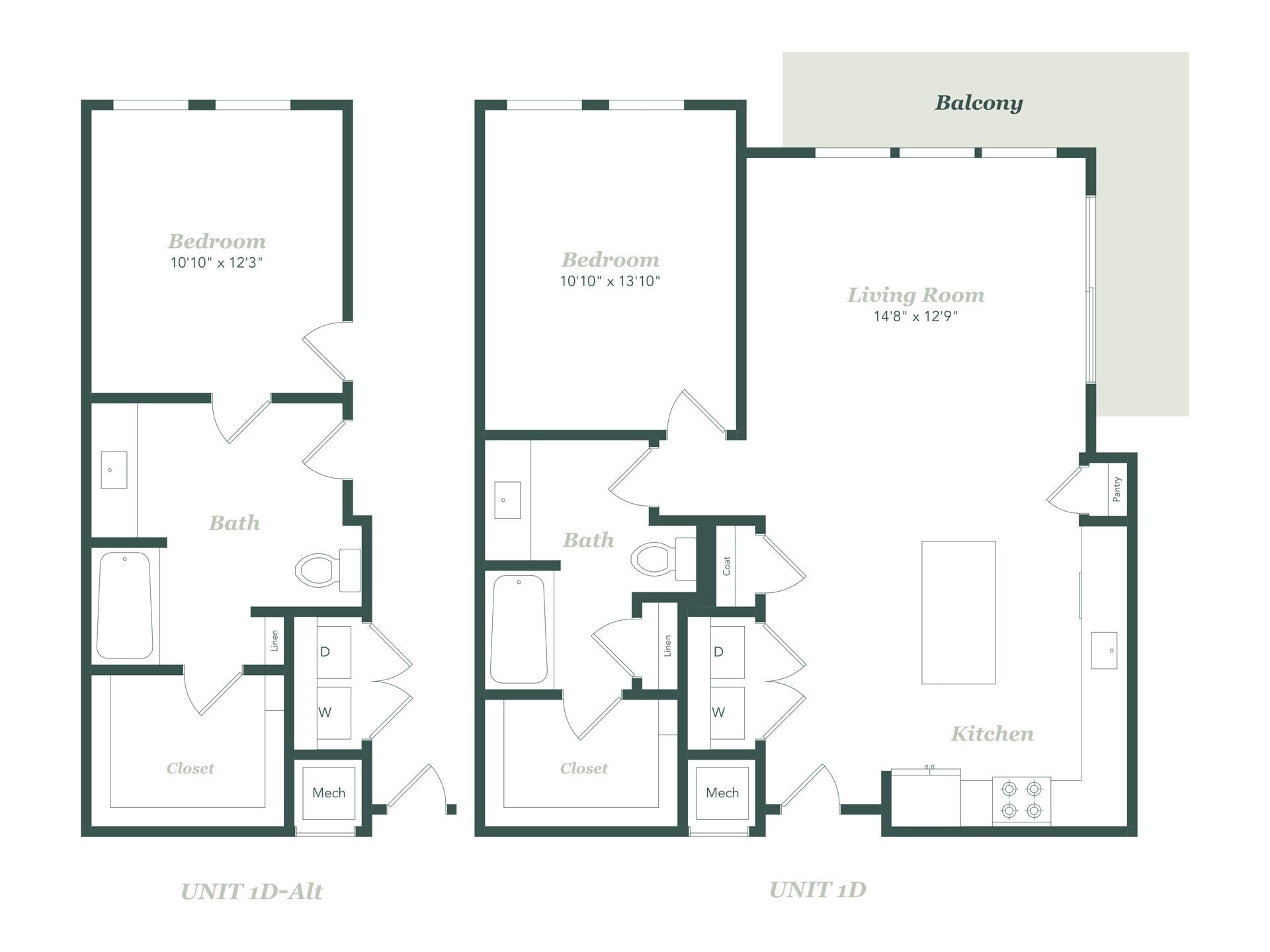 1D floor plan