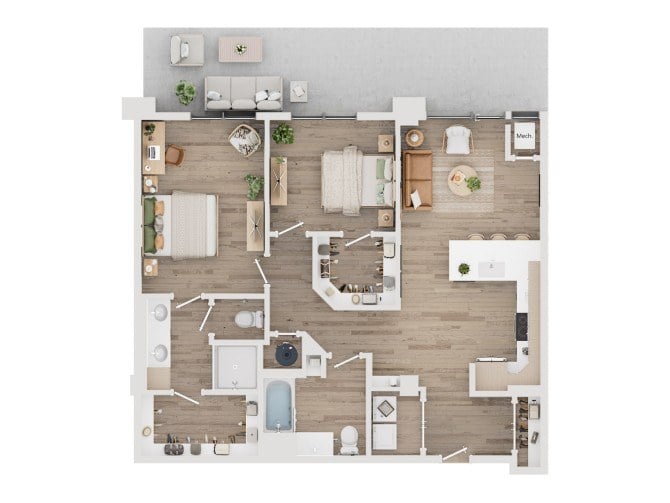 N floor plan