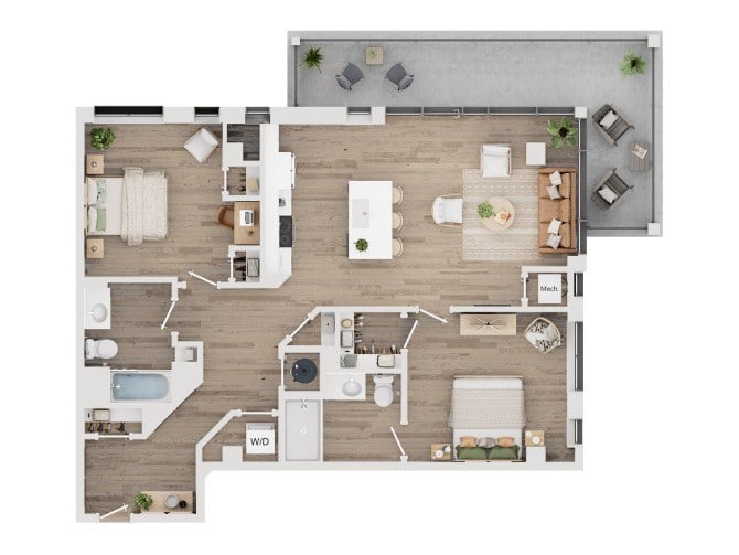 O floor plan