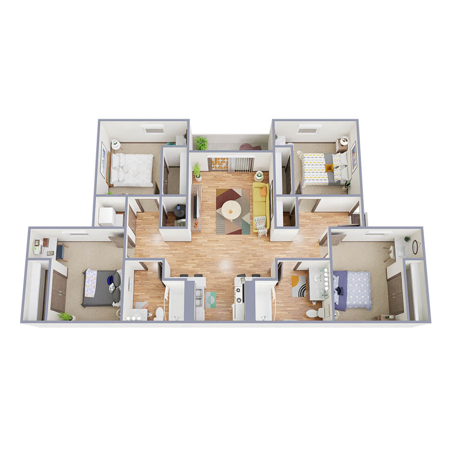 D1 - 4x2 floor plan