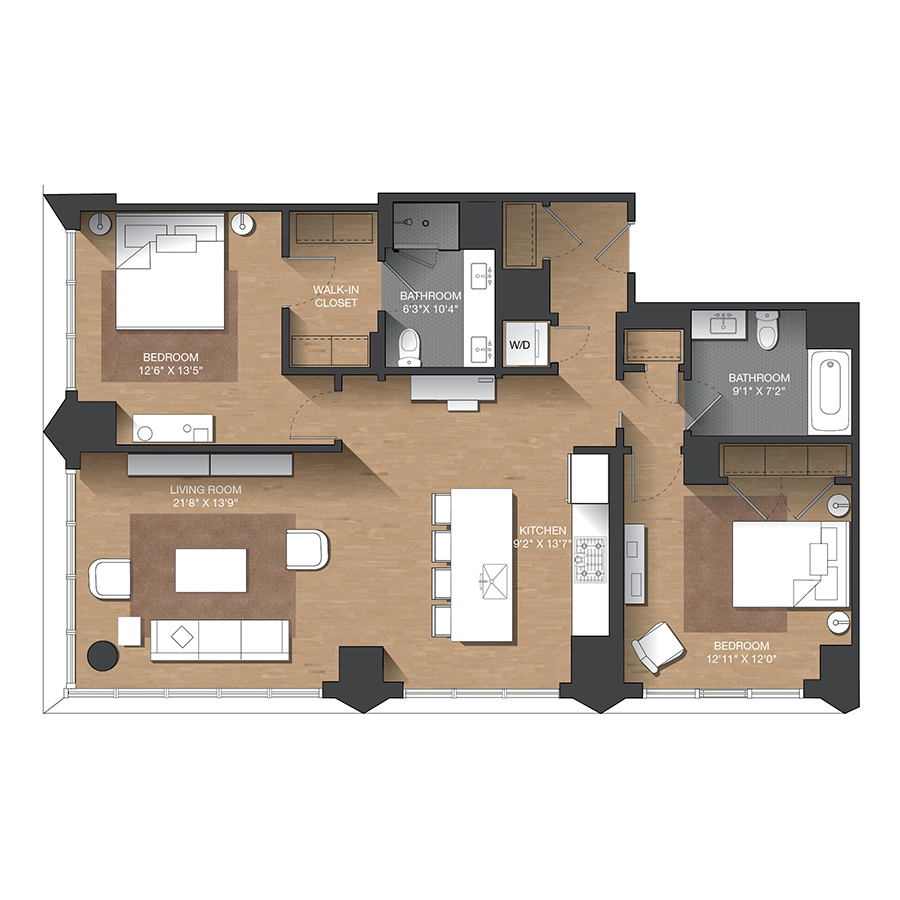 F - 2B floor plan
