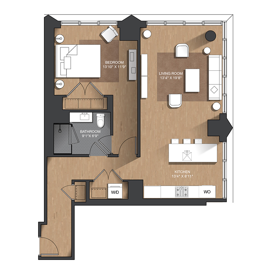 G - 1B floor plan