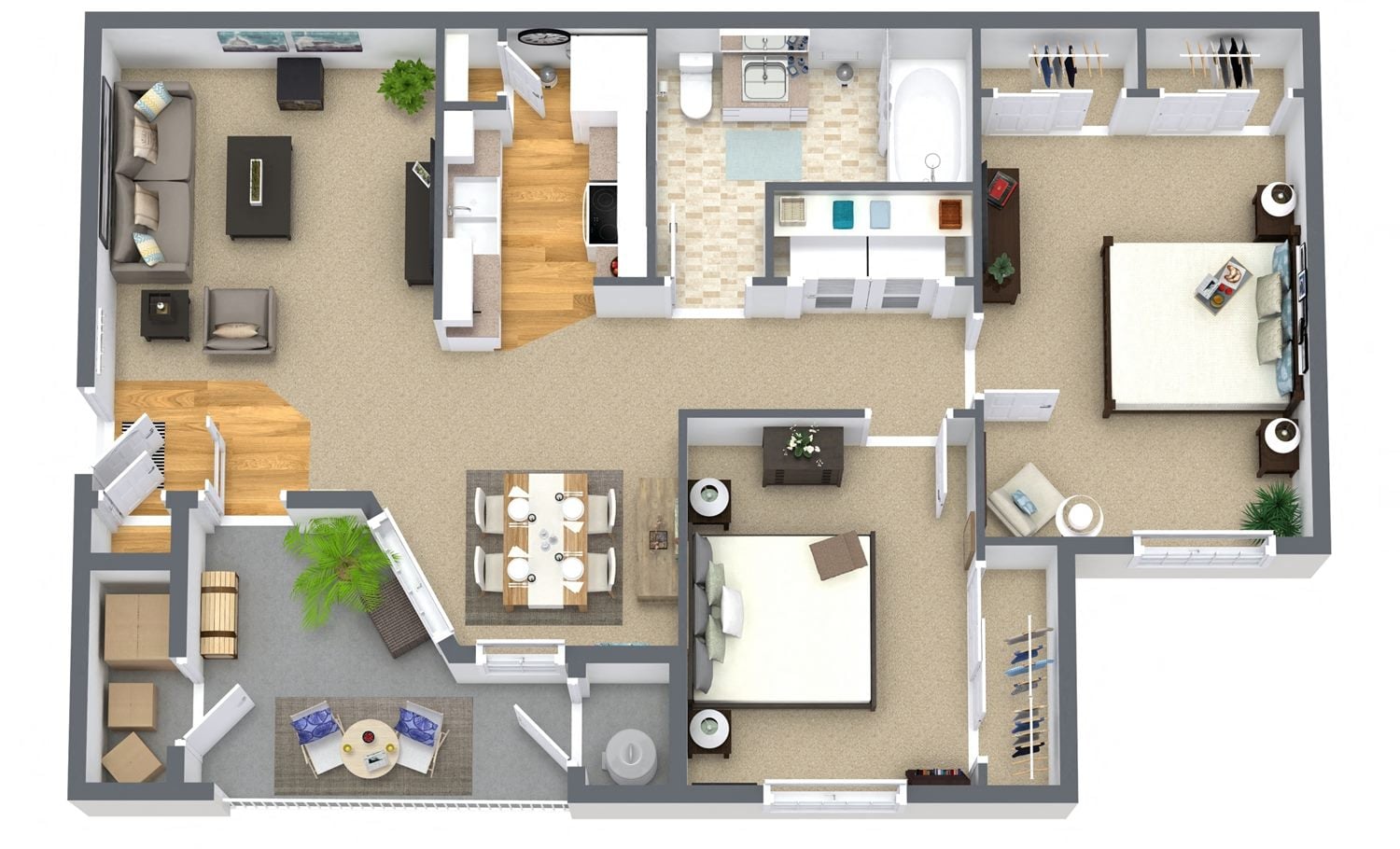 2x1 floor plan
