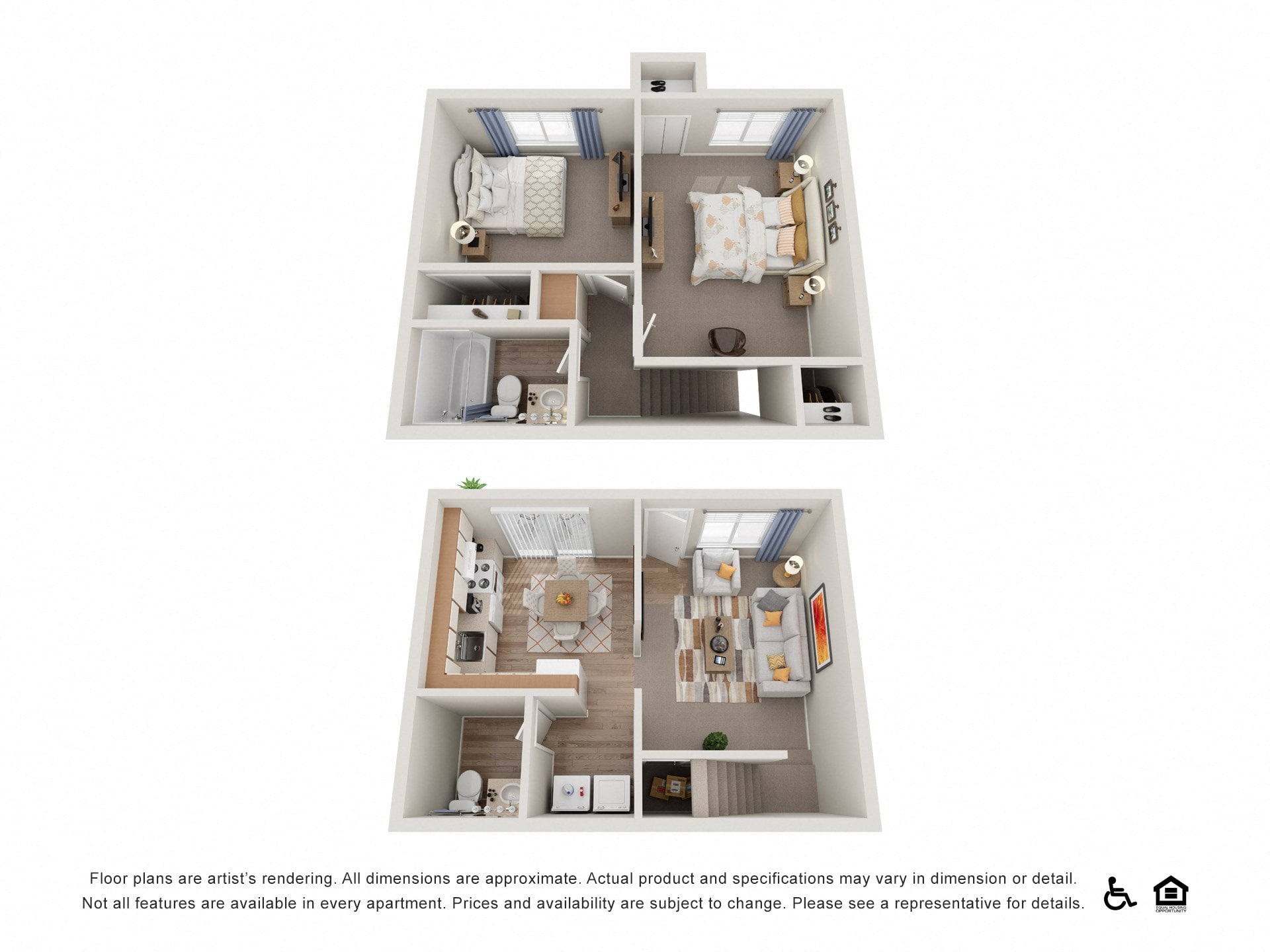 Two Bedroom Townhome floor plan