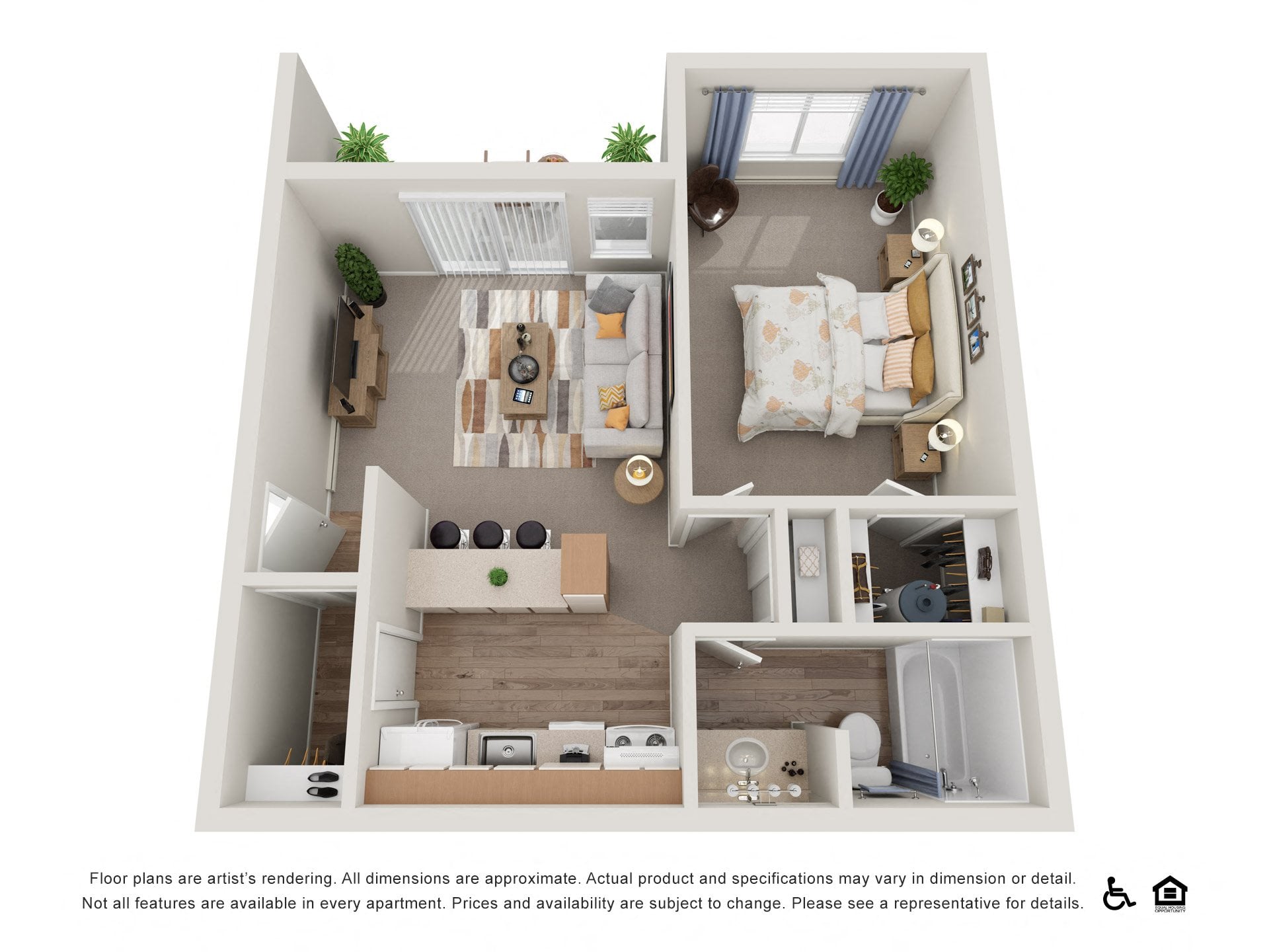 1x1A floor plan
