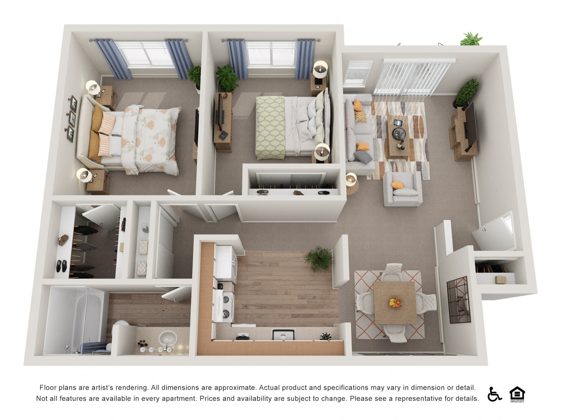2x1B floor plan