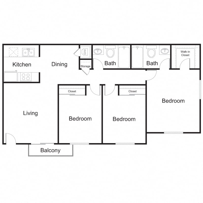 Plan D | 3x2 floor plan